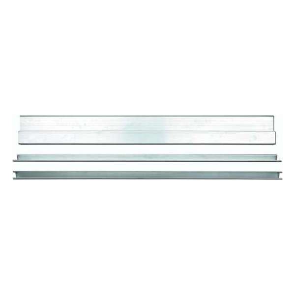 HAK Licht metalen trapezoidale profiel met plastic eindkappen, Profiel cross-section: 27 x 112 mm    150cm