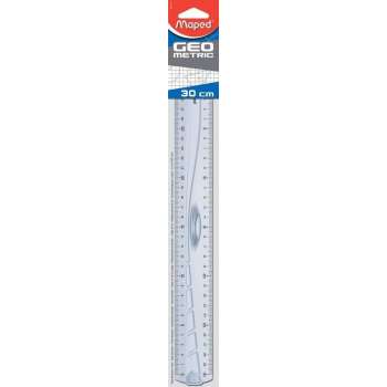 48x Maped decimeter liniaal Geometric driedubbele decimeter, 30cm, transparant