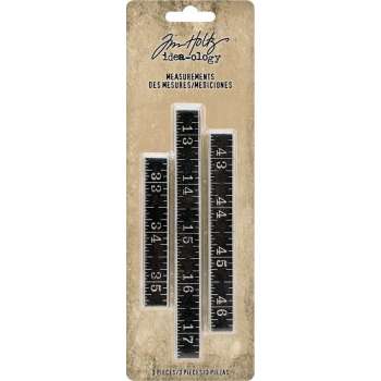 Tim Holtz measurements metal rulers x3