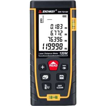 SNDWAY® SW-TG120 Digitale Afstandsmeter LCD Met 5 Functies Maximaal 120 Meter