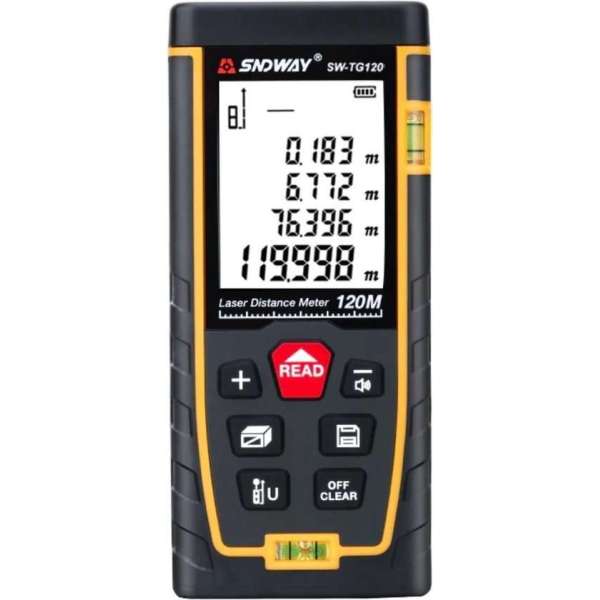 SNDWAY® SW-TG120 Digitale Afstandsmeter LCD Met 5 Functies Maximaal 120 Meter