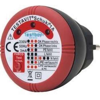 Testboy Schuki® 1A Stopcontacttester CAT II 300 V LED