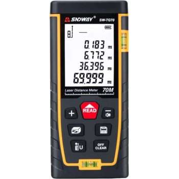 SNDWAY® SW-TG70 Digitale Afstandsmeter LCD Met 5 Functies Maximaal 70 Meter