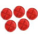 Set van 5 ronde waterpassen (66x11 mm, rood)