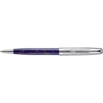 PARKER Balpen Sonnet SE ATLAS Blue Silver M zwart