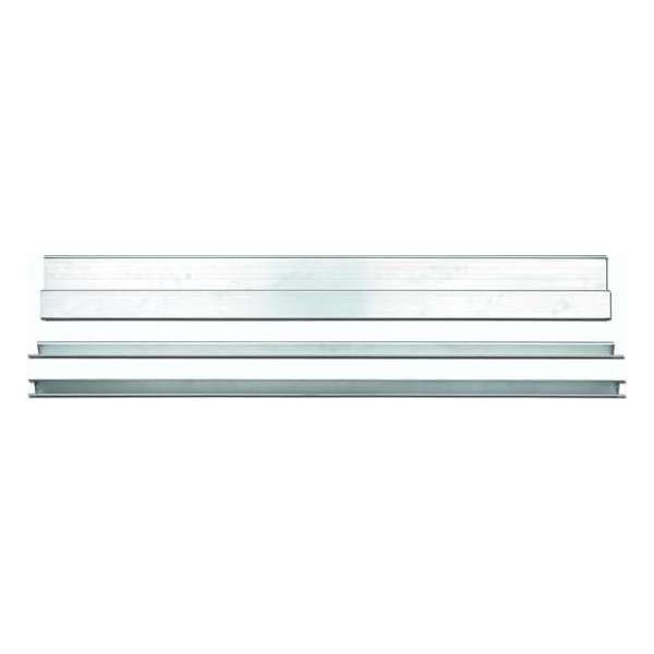 HAK Licht metalen trapezoidale profiel met plastic eindkappen, Profiel cross-section: 27 x 112 mm    100cm