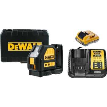 DeWalt DCE088D1R 10.8V Li-Ion accu zelfnivellerende kruislijnlaser set (1x 2.0Ah accu) in koffer - 2 lijnen - 15m - rood