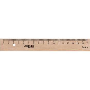 liniaal Geo College 17 cm hout/staal bruin