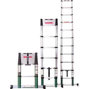 VONROC Professionele Telescopische ladder – 3.2m – met softclose & dwarsbalk – Veilig & solide