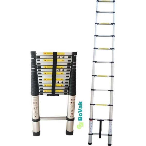 Bovak Telescoopladder 2.6m - Aluminium Telescopische ladder