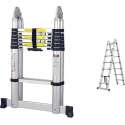 Telescopische Vouwladder 4.4 Meter - Met stabilisatiebalk - Aluminium