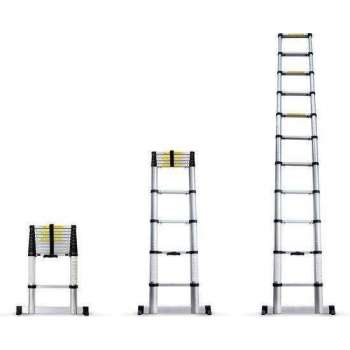 Telescopische Ladder 3.8 Meter - Met stabilisatiebalk - Aluminium