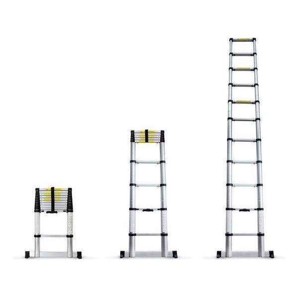 Telescopische Ladder 3.8 Meter - Met stabilisatiebalk - Aluminium