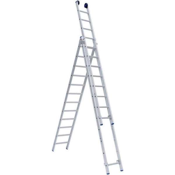 Eurostairs Reform ladder driedelig uitgebogen 3x8 sporten