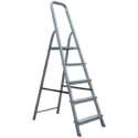 Huishoudtrap trapladder - 5 Treden - aluminium  - Professioneel en Huishoud gebruik  - Anti-Slip treden- Europese keuring