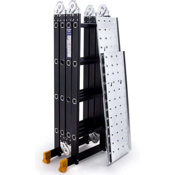 AL Ladder Multifunctioneel ladder 4 x 3  368cm inlc.platform, Zwart