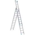 Eurostairs Opsteek ladder driedelig recht 3x14 sporten + gevelrollen