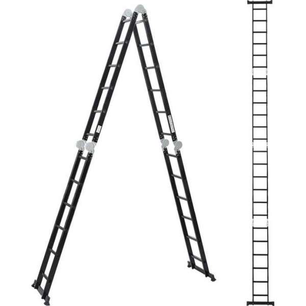 ALDORR Professional - Vouwladder 4 x 6 treden zonder platform - Aluminium - 6,90 meter