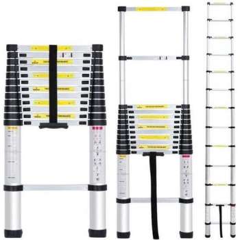 Telescopische Ladder - 13 treeds - Uitklapbaar - Werkhoogte 3.80m