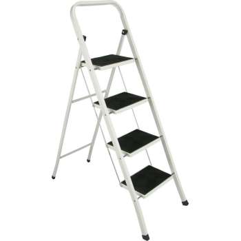 Huishoudtrap 4 Treden - Keukentrap Inklapbaar - PP-Antislip - Max. Werkhoogte 95cm