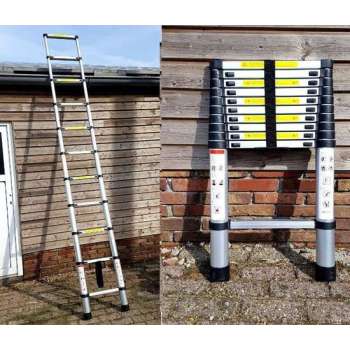 Telescopische ladder 11 treeds - Uitschuifbaar - Werkhoogte 3.20m