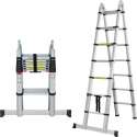 ALDORR Home Telescopische Vouwladder 4,40 meter - met Stabilisatievoet en Soft Closing - Aluminium