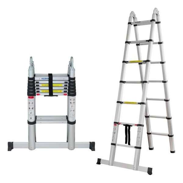 ALDORR Home Telescopische Vouwladder 4,40 meter - met Stabilisatievoet en Soft Closing - Aluminium