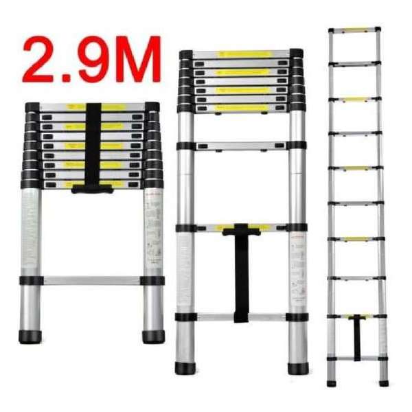 Telescopische ladder - 11 Treeds - Werkhoogte 3.20m - Aluminium