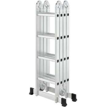 Multifunctionele Vouwladder - 4x4 sporten - Inclusief stabiliteitsbalk - Werkhoogte 4.52m