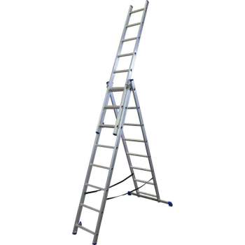 Alumexx Reformladder 3x8 sporten - Inclustief stabiliteitsbalk - Werkhoogte 5.51m