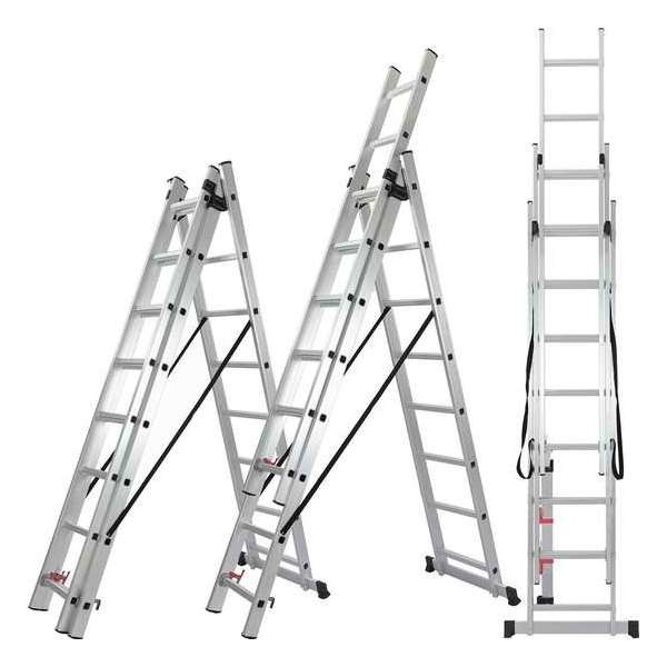 ALDORR Home 3-delige Reformladder 3x8 - Hoogte 5,00 meter