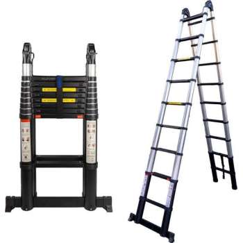 ALDORR Professional - Telescopische Vouwladder 5,60 meter - Soft Close - Levenslang garantie