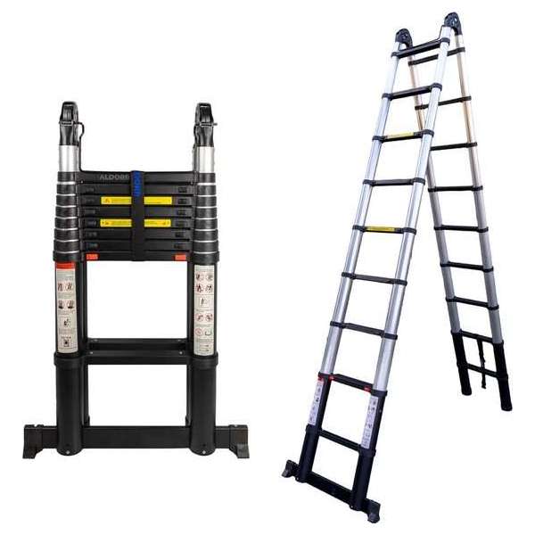 ALDORR Professional - Telescopische Vouwladder 5,60 meter - Soft Close - Levenslang garantie