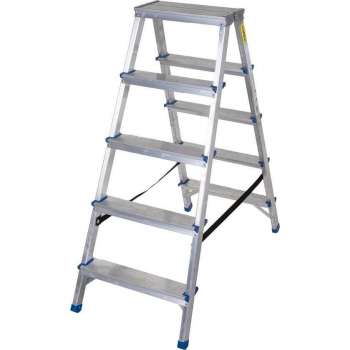 DRABEST Trapladder - 5 Treeds - Dubbelzijdig - Werkhoogte 3m