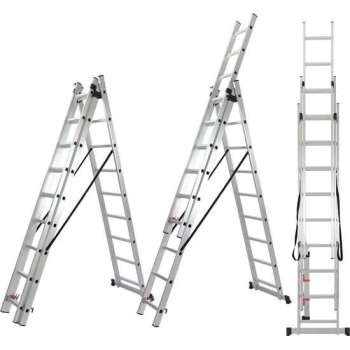 ALDORR Home 3-delige Reformladder 3x9 - Hoogte 5,90 meter