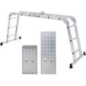 Multifunctionele 6-in-1 Vouwladder - 4x3 Sporten - Vouwtrap Inclusief Stabiliteitsbalk - Werkhoogte 4.5 Meter