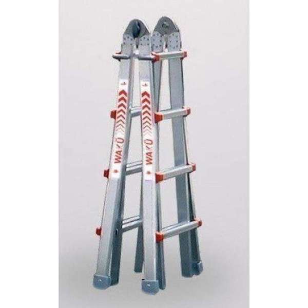 Waku Ladders Telescopische ladder - 4x5 sporten - Aluminium