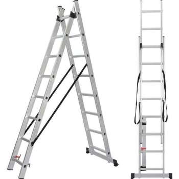 ALDORR Home 2-delige Reformladder 2x8 - Hoogte 3,60 meter