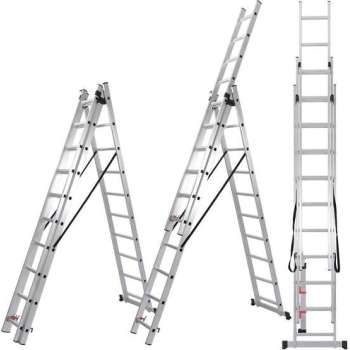 ALDORR Home 3-delige Reformladder 3x10 - Hoogte 6,70 meter