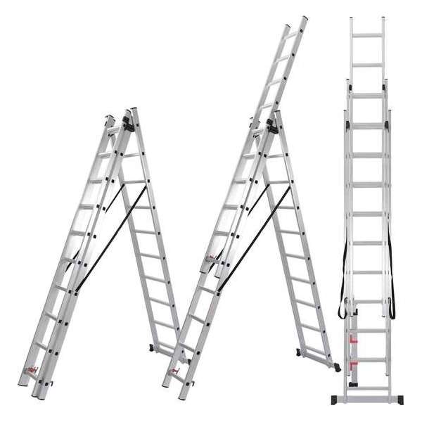 ALDORR Home 3-delige Reformladder 3x10 - Hoogte 6,70 meter