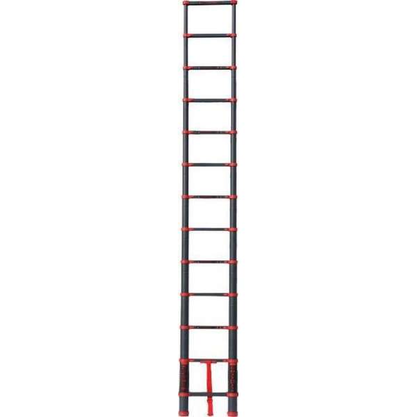 AL Telescopische Ladder Breed step Aluminium Breed step 4,7 meter Red Black