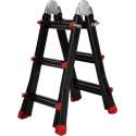 AL Ladders Professionele telescopische joint vouwladder 4X3 Treden Black