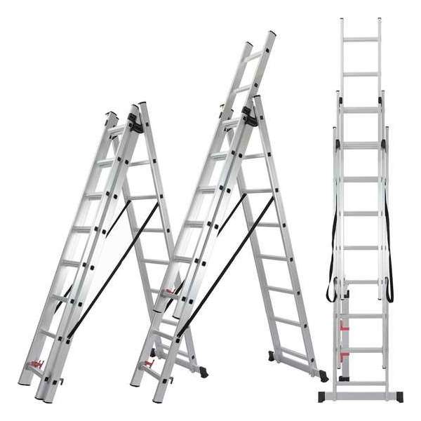 ALDORR Home 3-delige Reformladder 3x7 - Hoogte 4,10 meter