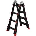 AL Ladders  Professionele telescopische joint vouwladder 4X4 Treden Black