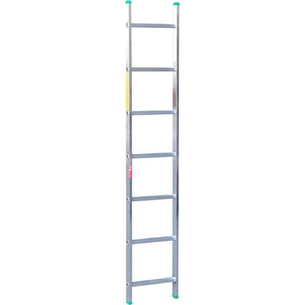 Aluminium enkelvoudige ladder professional 7 treden 196 x 35 cm  EN131 tot 150 kg