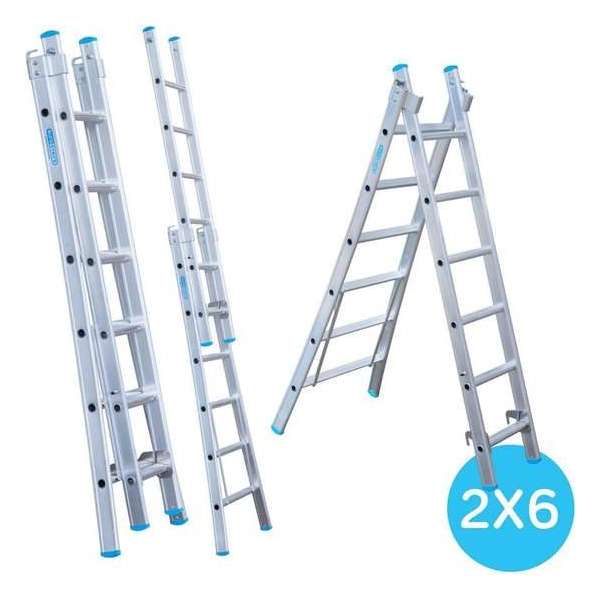 Eurostairs Reform ladder uitgebogen 2x6 sporten