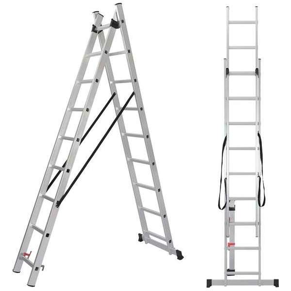 ALDORR Home 2-delige Reformladder 2x9 - Hoogte 4,20 meter