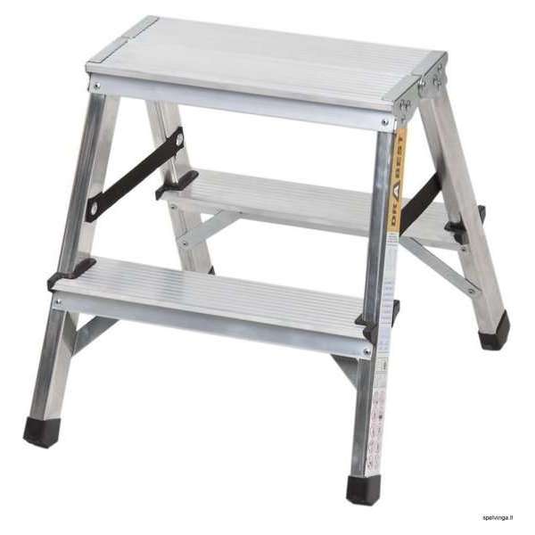 DRABEST Dubbelzijdige trapladder - 2x1 sporten - Aluminium