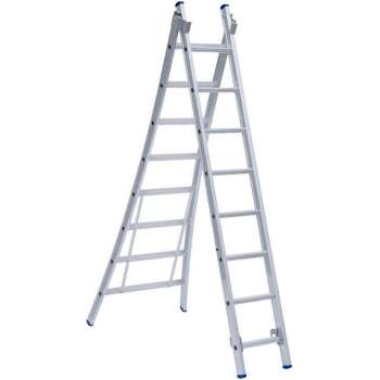 Eurostairs Reform ladder dubbel uitgebogen 2x9 sporten