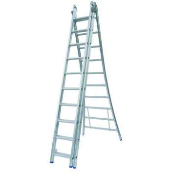 Ladder Type D gecoat driedelig uitgebogen 3x10 sporten